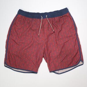 Fair Harbor Anchor Lined Hybrid Stretch Red Geo Hybrid Shorts Mens XXL 2XL